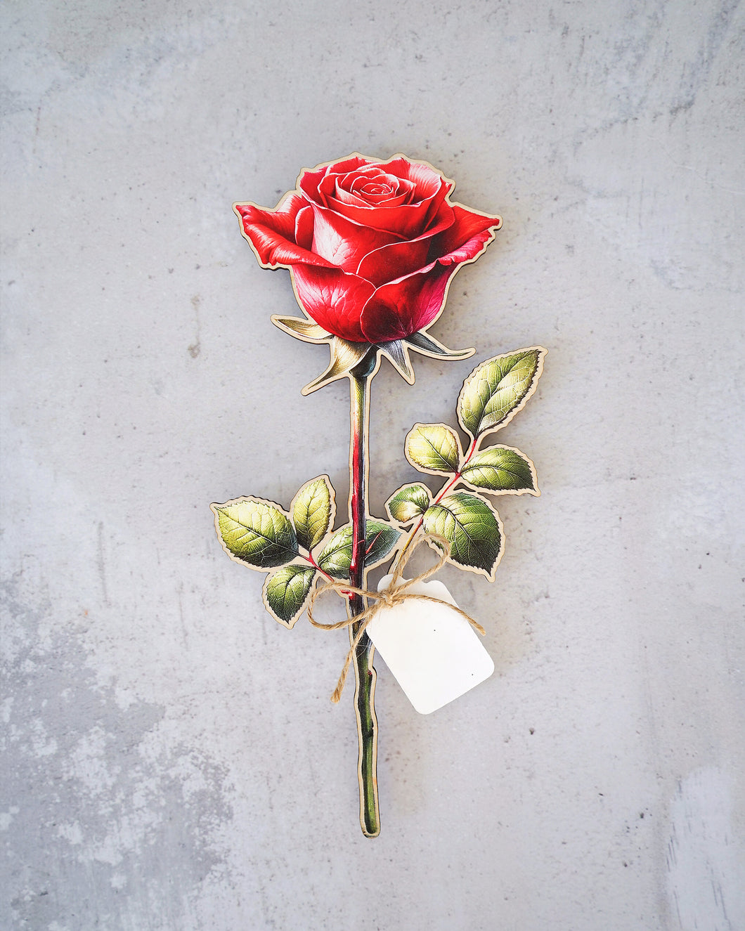 Дървено цвете | Червена Роза